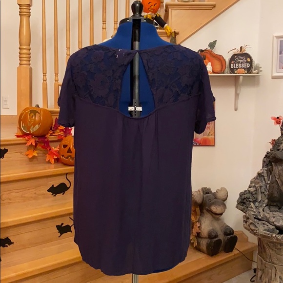 torrid Tops - Torrid Navy Blue Top with Lace Detail on Back